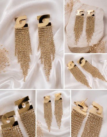 Luxury Crystal Tassel Earrings