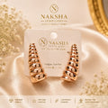 Rose Gold Ribbed Hoop Earrings