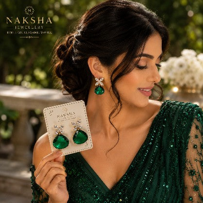 Emerald Green Drop Earrings