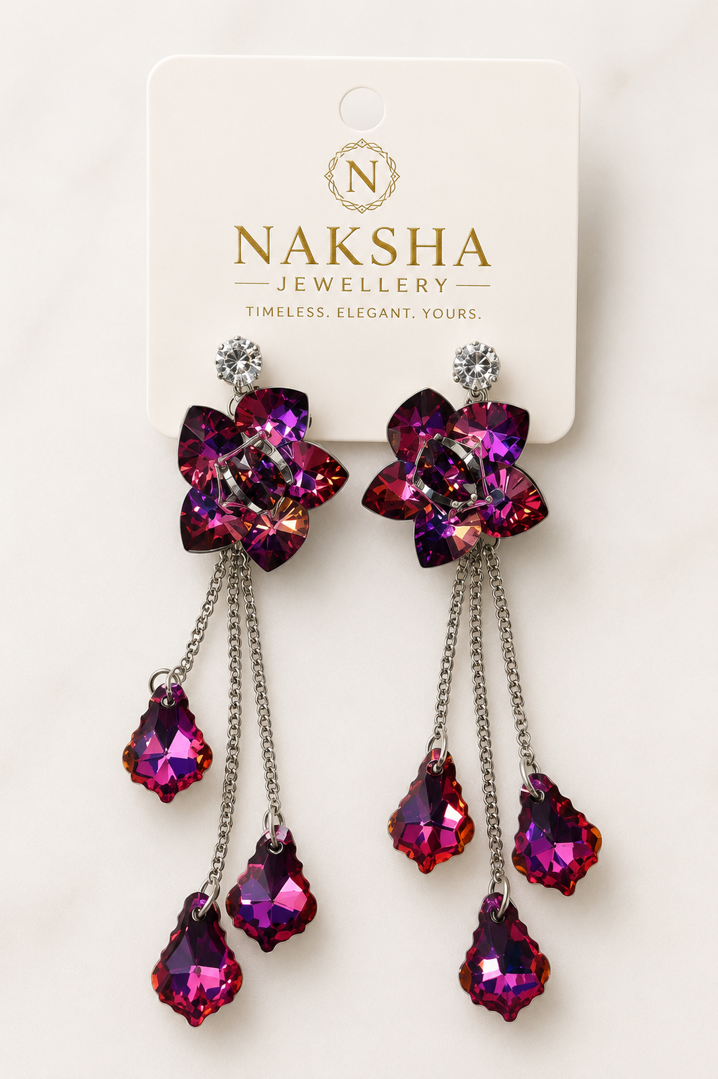 Mother of Pearl Diamond Teardrop Earrings