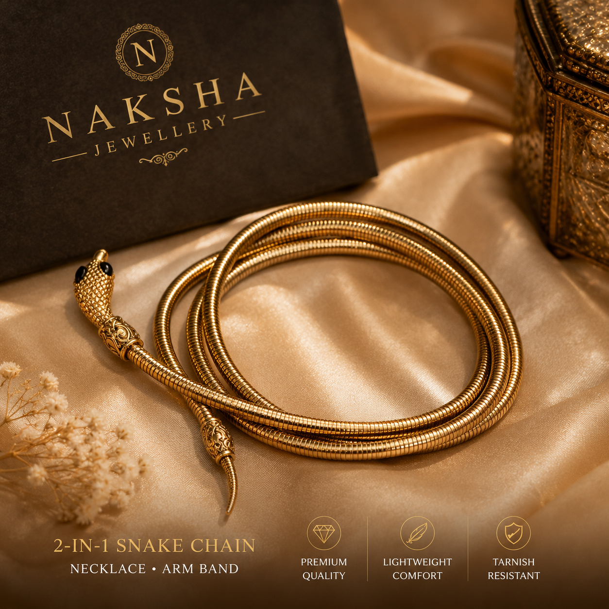 2-in-1 Snake Chain Necklace & Arm Band