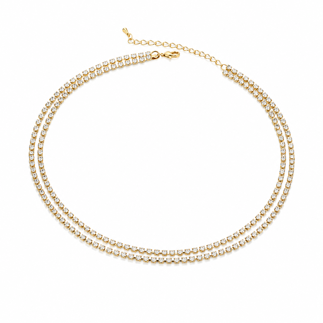 Double Layer CZ Diamond Waist Chain