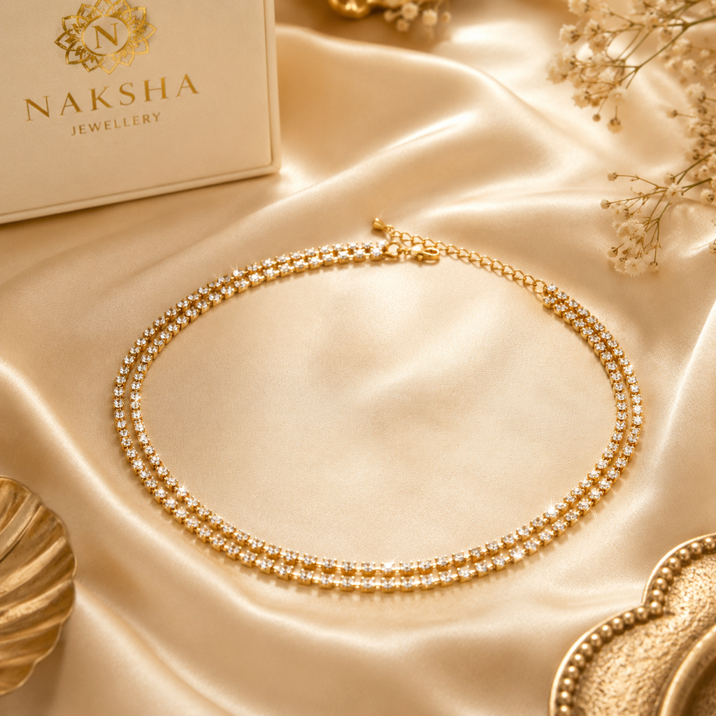 Double Layer CZ Diamond Waist Chain
