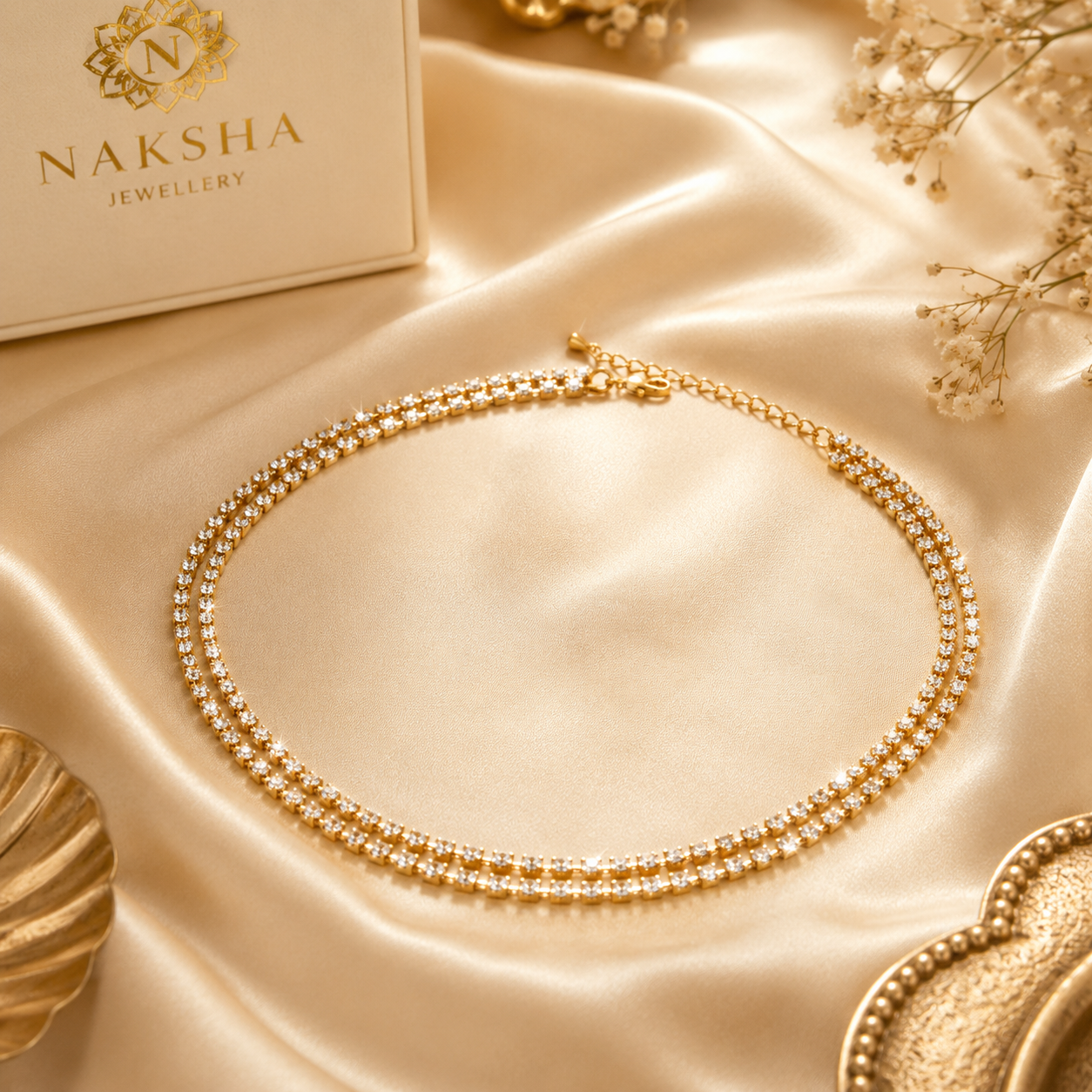 Double Layer CZ Diamond Waist Chain