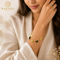 Gold & Black Butterfly Charm Bracelet