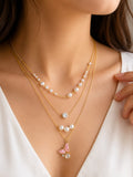Butterfly Triple Layer Necklace
