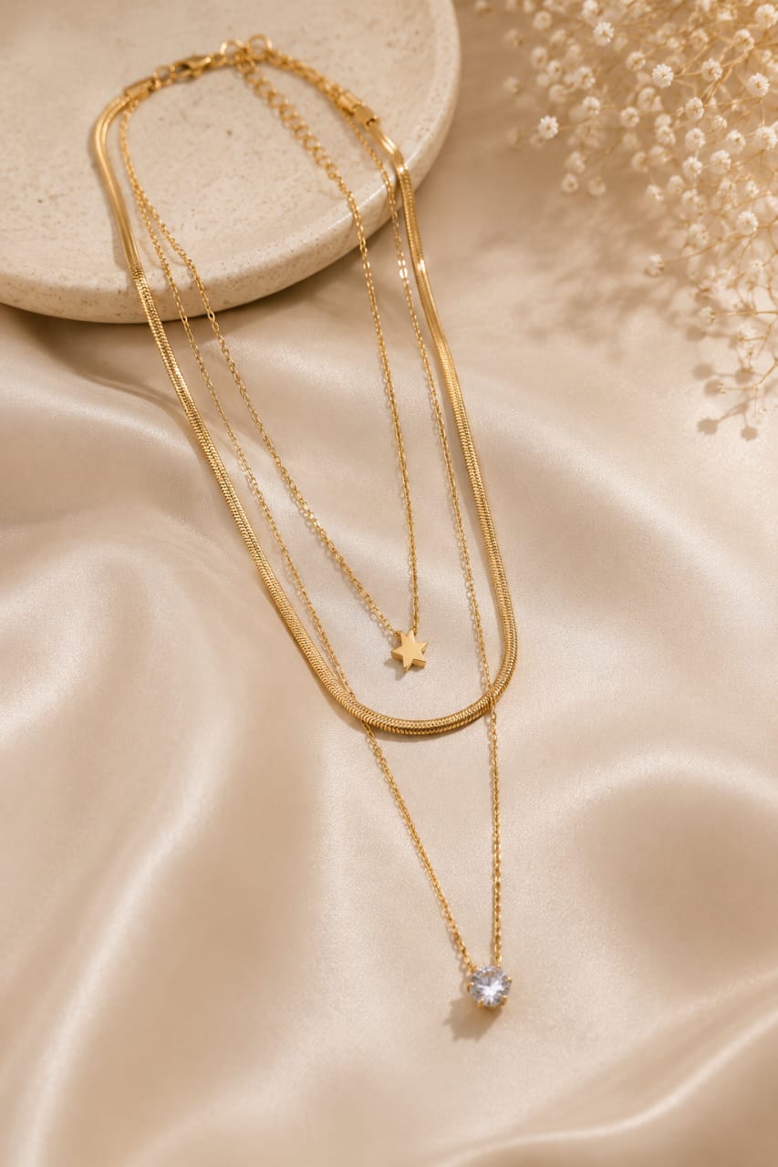 Pearl and star Necklace