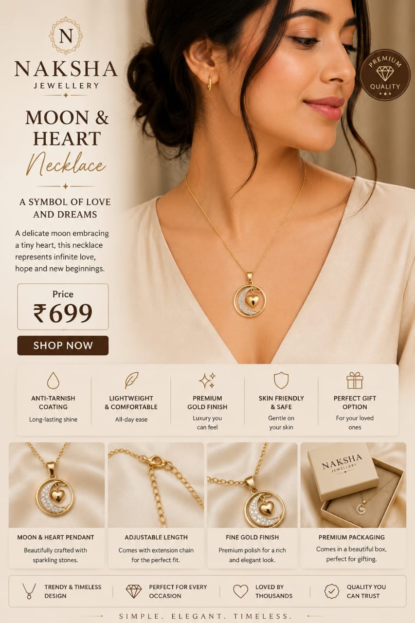 Moon & Heart Necklace