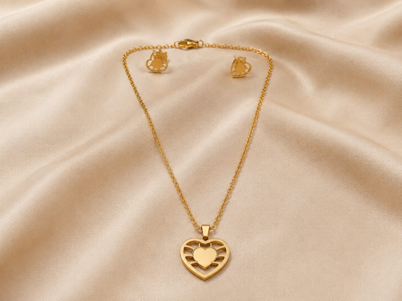 Heart Love Necklace And Earings