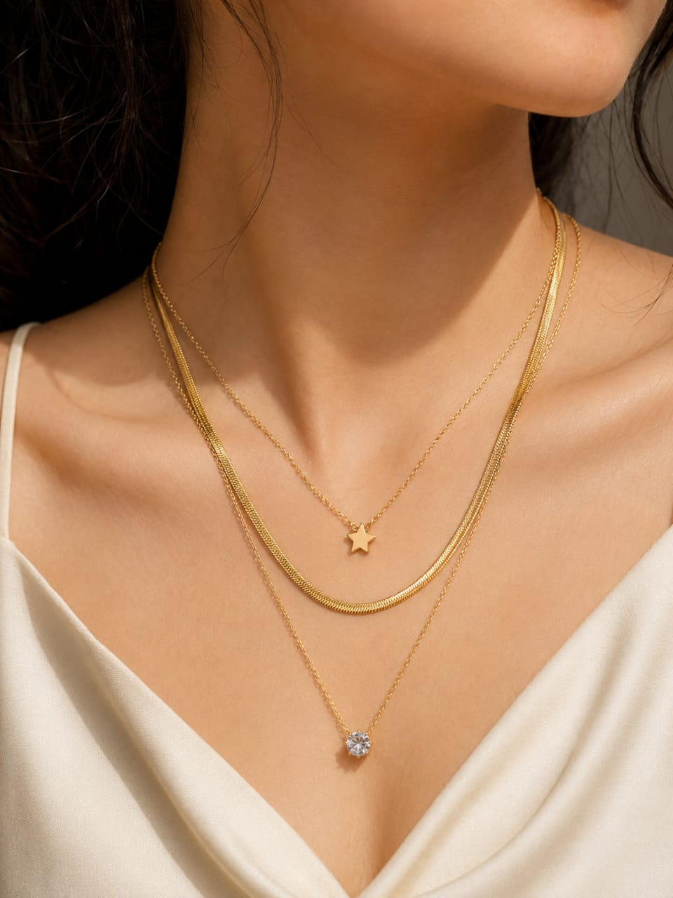 Pearl and star Necklace