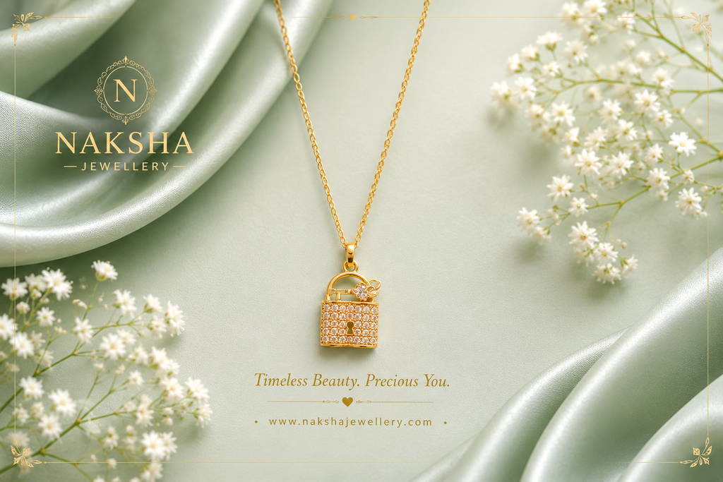 Lock key Gold Necklace