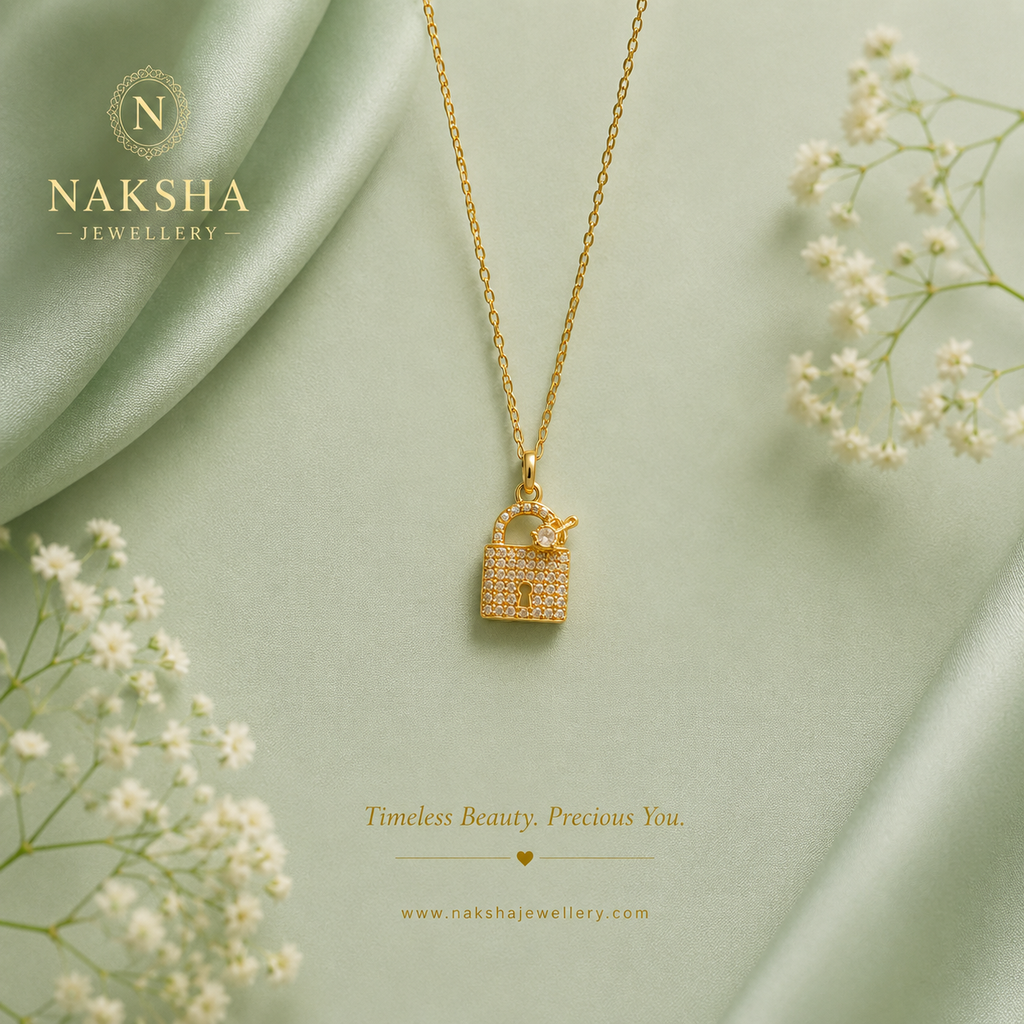 Lock key Gold Necklace