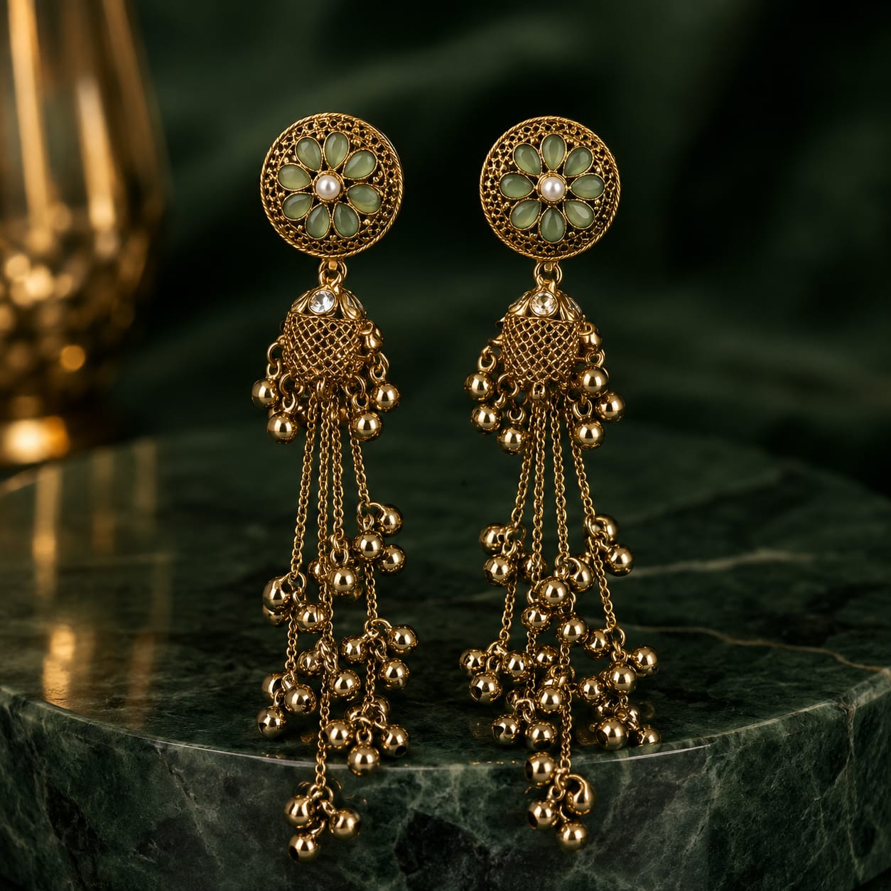 Mint Bloom Earings