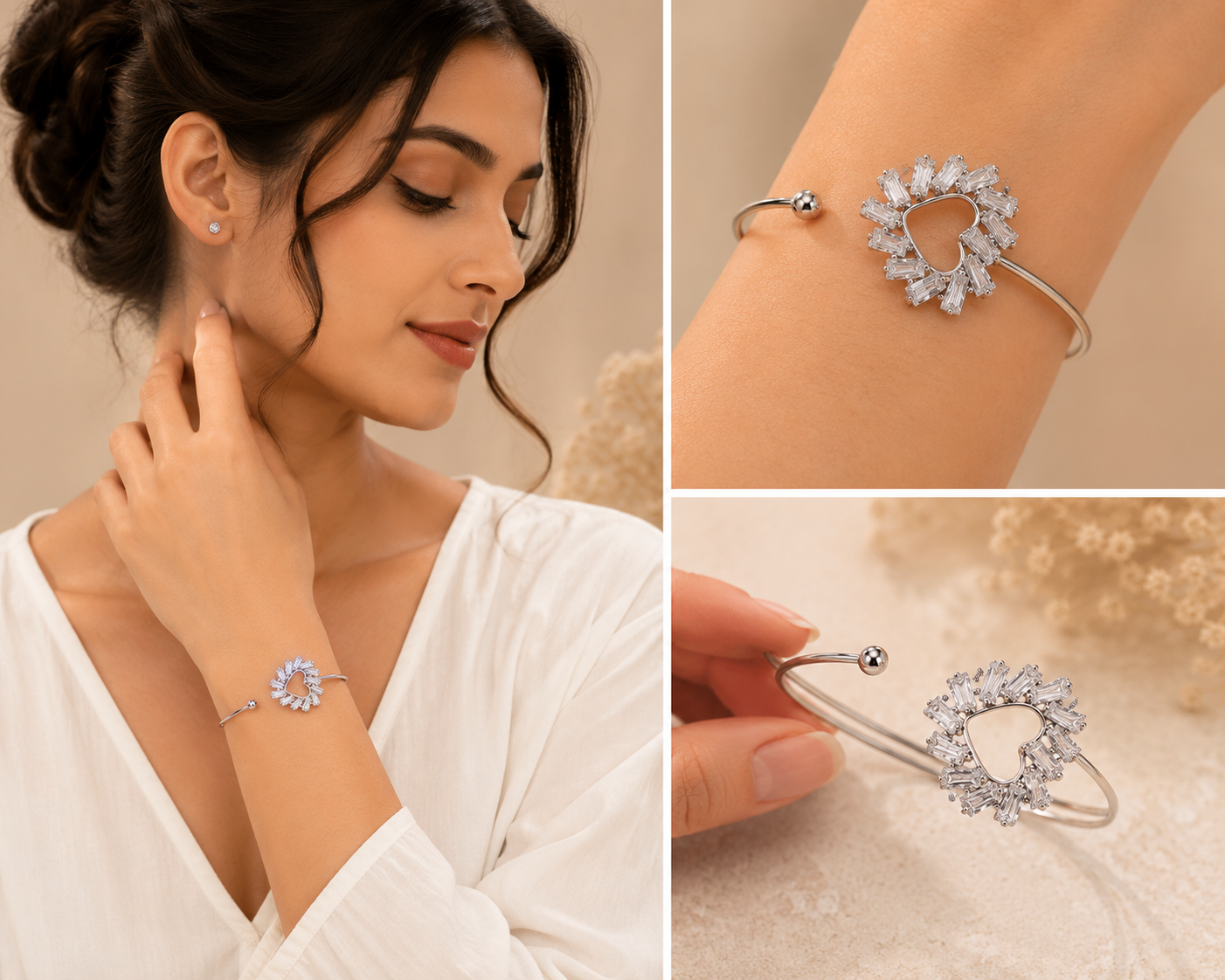 Pearl Heart silver Bracelet